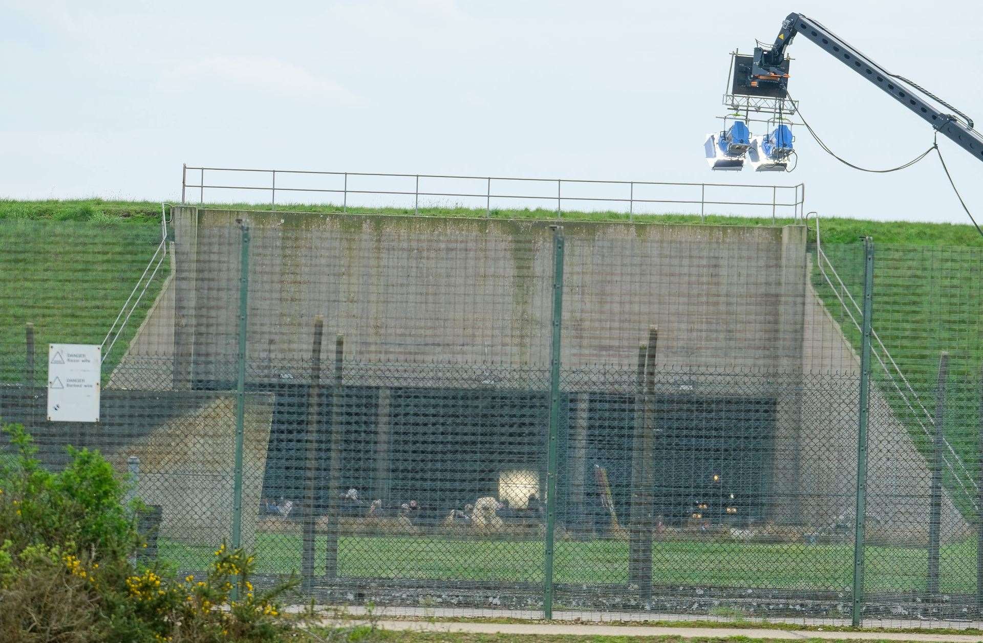 Filming at the silos on Greenham Common