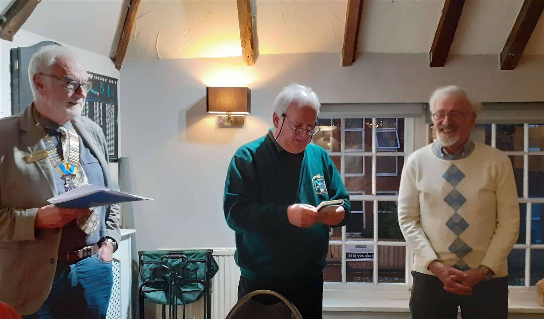 Club president, Brian Davies, with Dean Chamberlain and Ted Millichap
