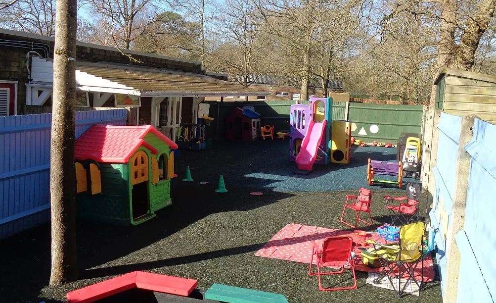 Outdoor play area at Crabtree Preschool in Hermitage