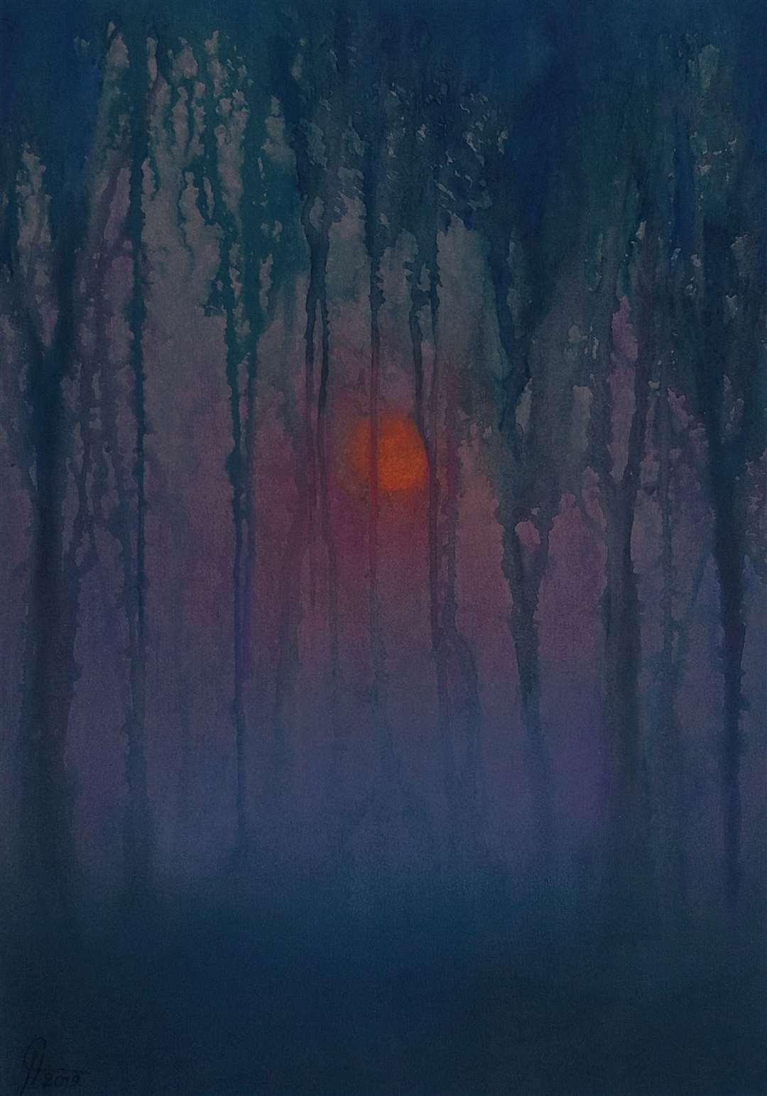 Natasha loves to paint abstract landscapes with watercolours