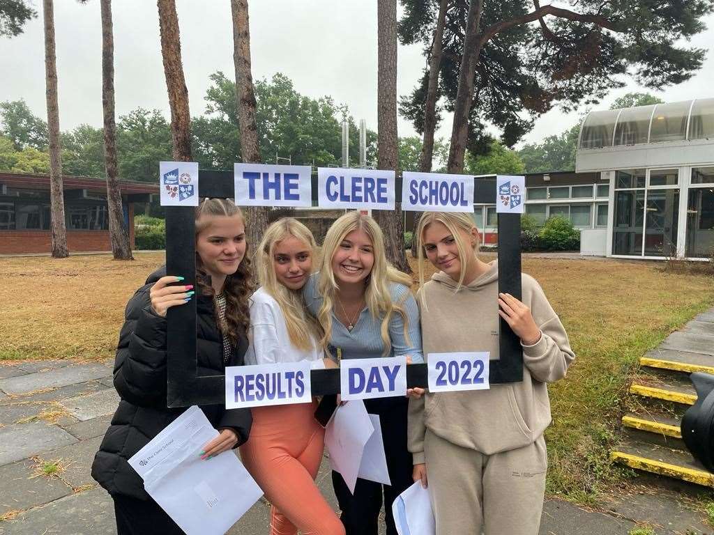 Pupils at The Clere School celebrated their results (58893314)
