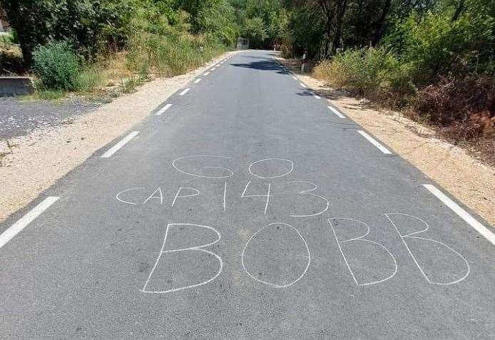 Supportive message for Lionel written by race followers in Macedonia and posted online