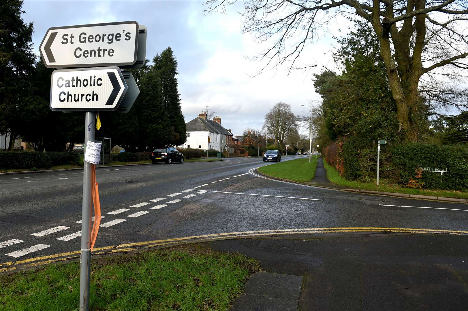 Warren Road Junction onto Andover road - Sandleford Link Development Ref: 03-0516C