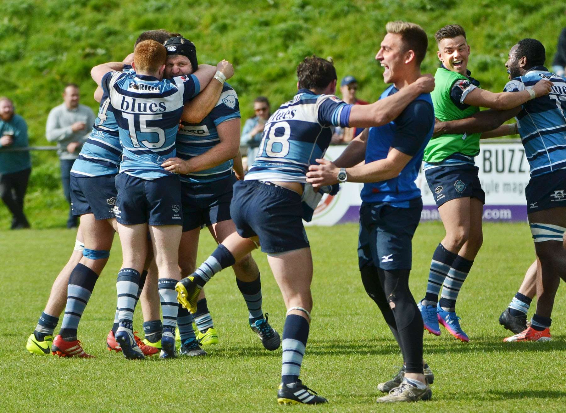 Celebration time when Blues clinched promotion last season