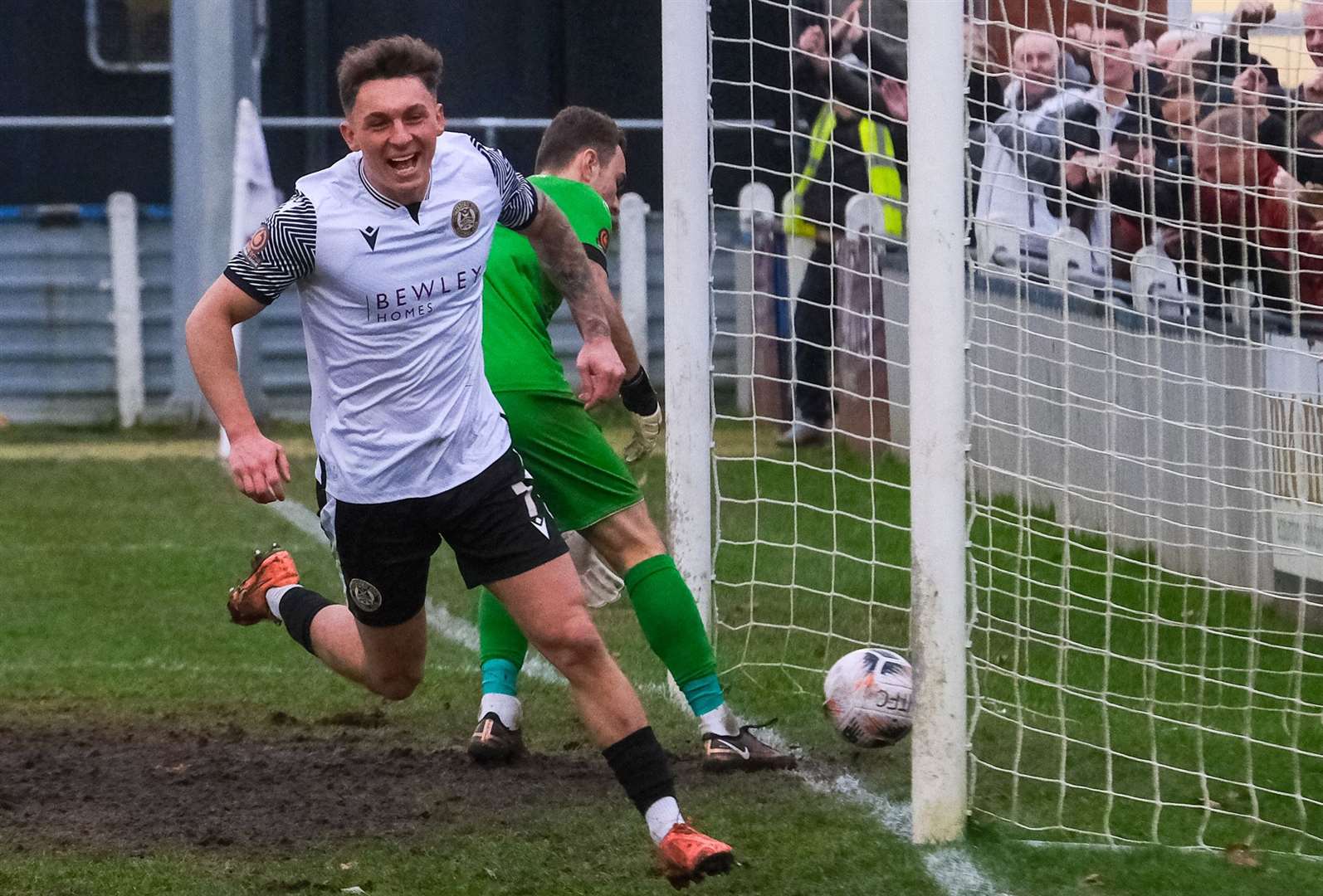 Rollinson wheels away in celebration