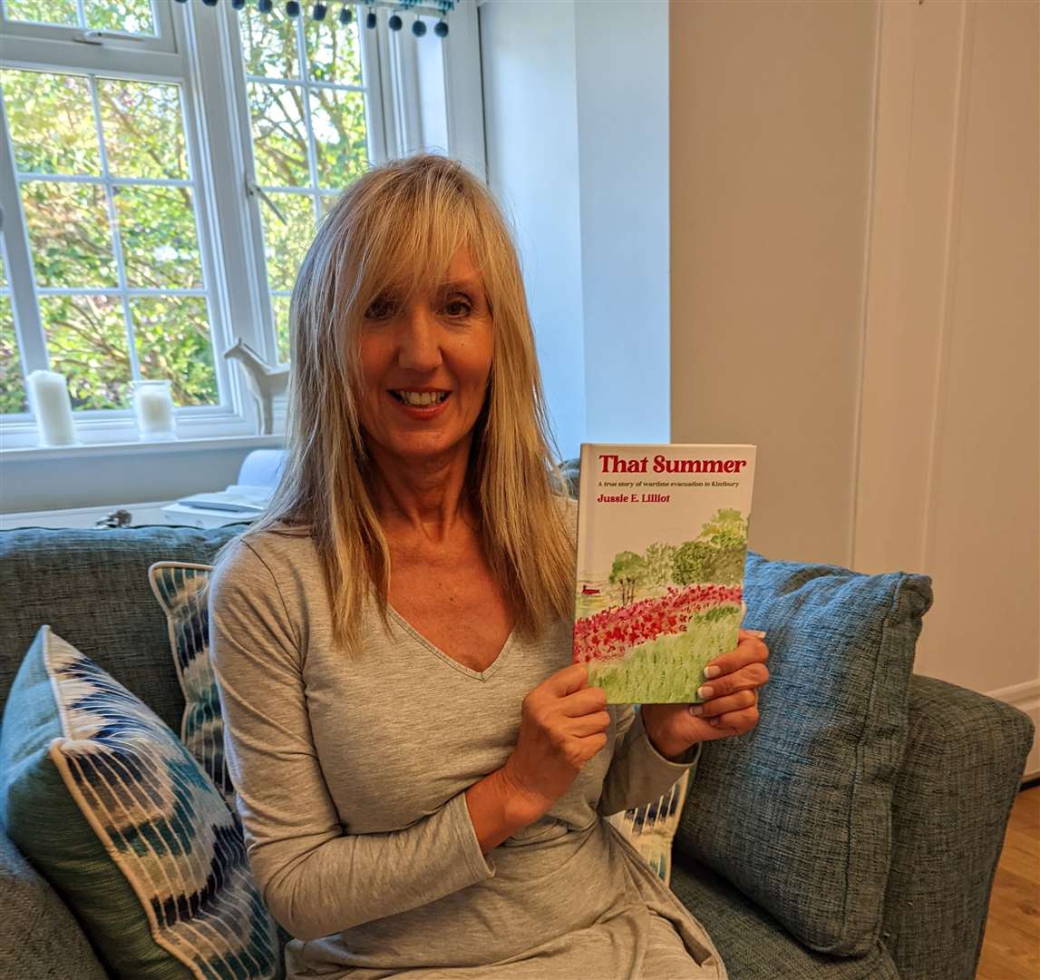 Newbury author, Sarah Roberts, with the book her mother wrote about her days as a wartime evacuee