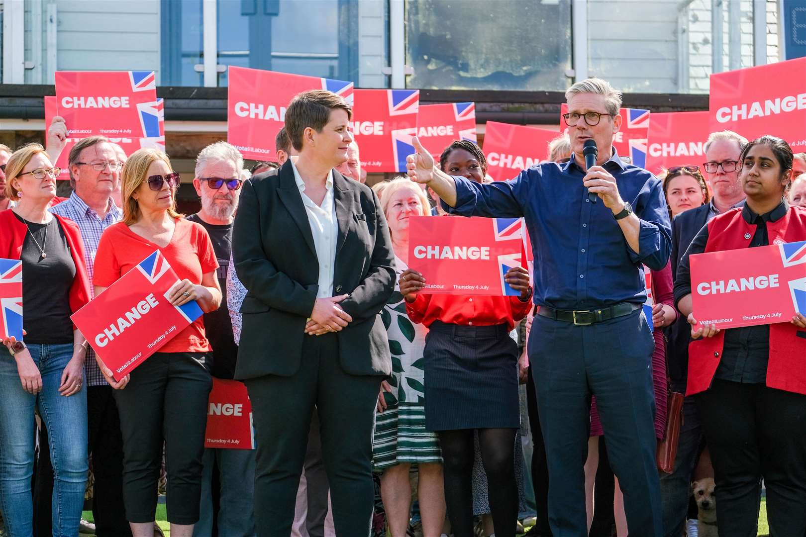 Sir Keir Starmer leader of the Labour Party at Douai Park in Woolhampton with Reading West and Mid Berkshire candidate Olivia Bailey