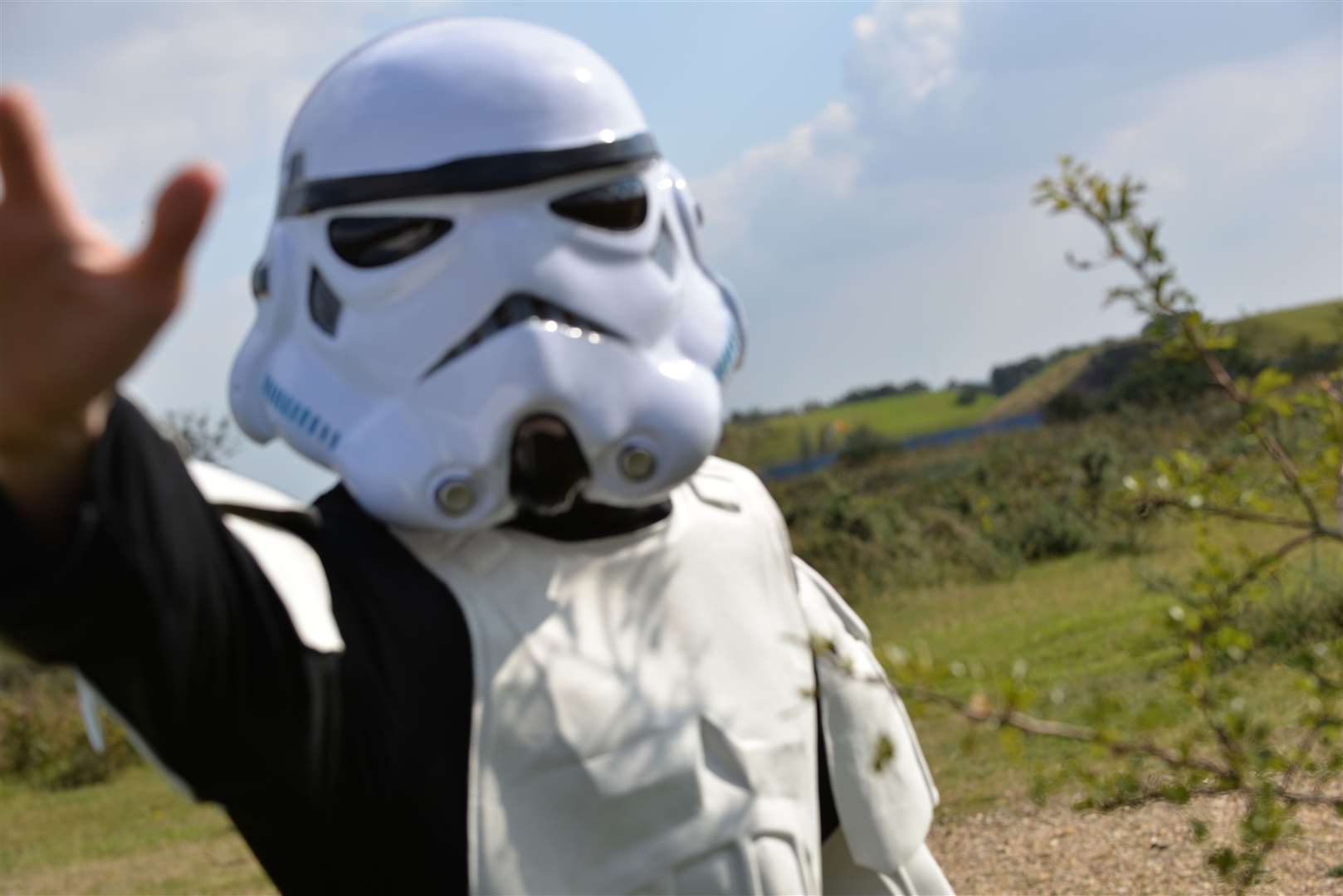 A Storm Trooper was spotted close to the set