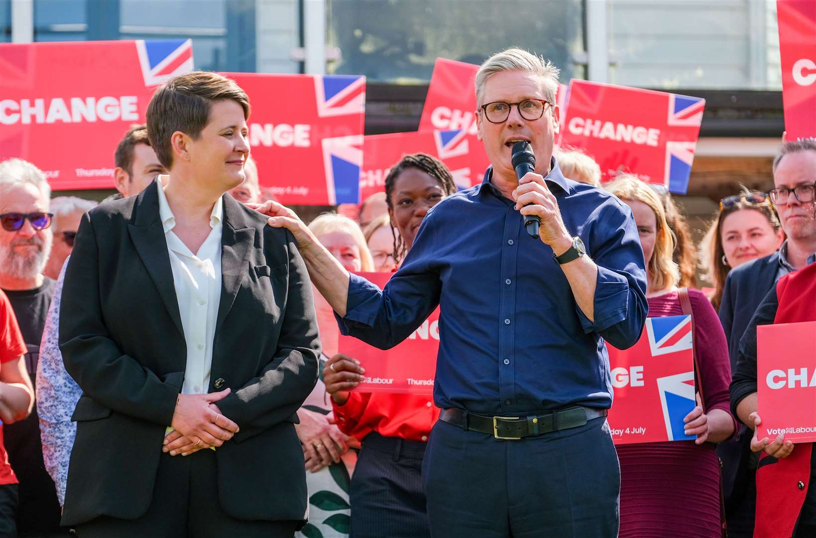 Sir Keir Starmer, leader of the Labour Party, campaigning at Douai Park in Woolhampton with the then Reading West and Mid Berkshire candidate Olivia Bailey