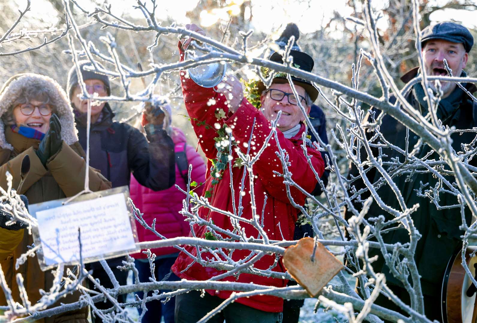 Wassail at the City Recreation Ground orchard in Newbury on January 11