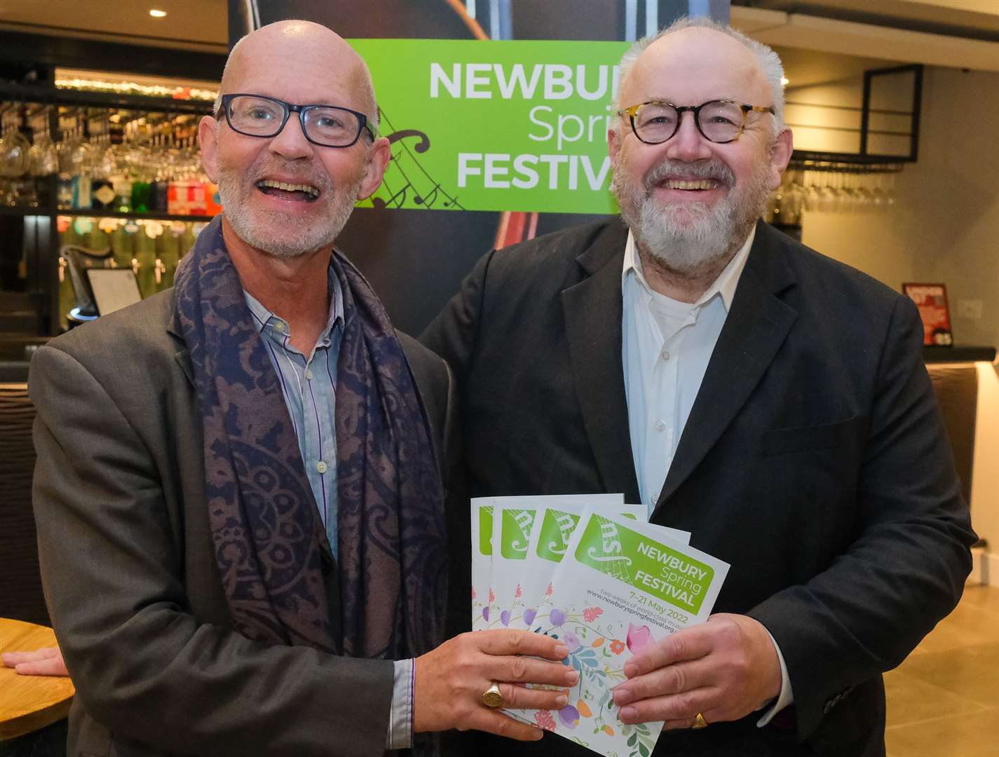 Festival director Mark Eynon and chairman Julian Chadwick chairman launch Newbury Spring Festival at The Post, Snelsmore House
