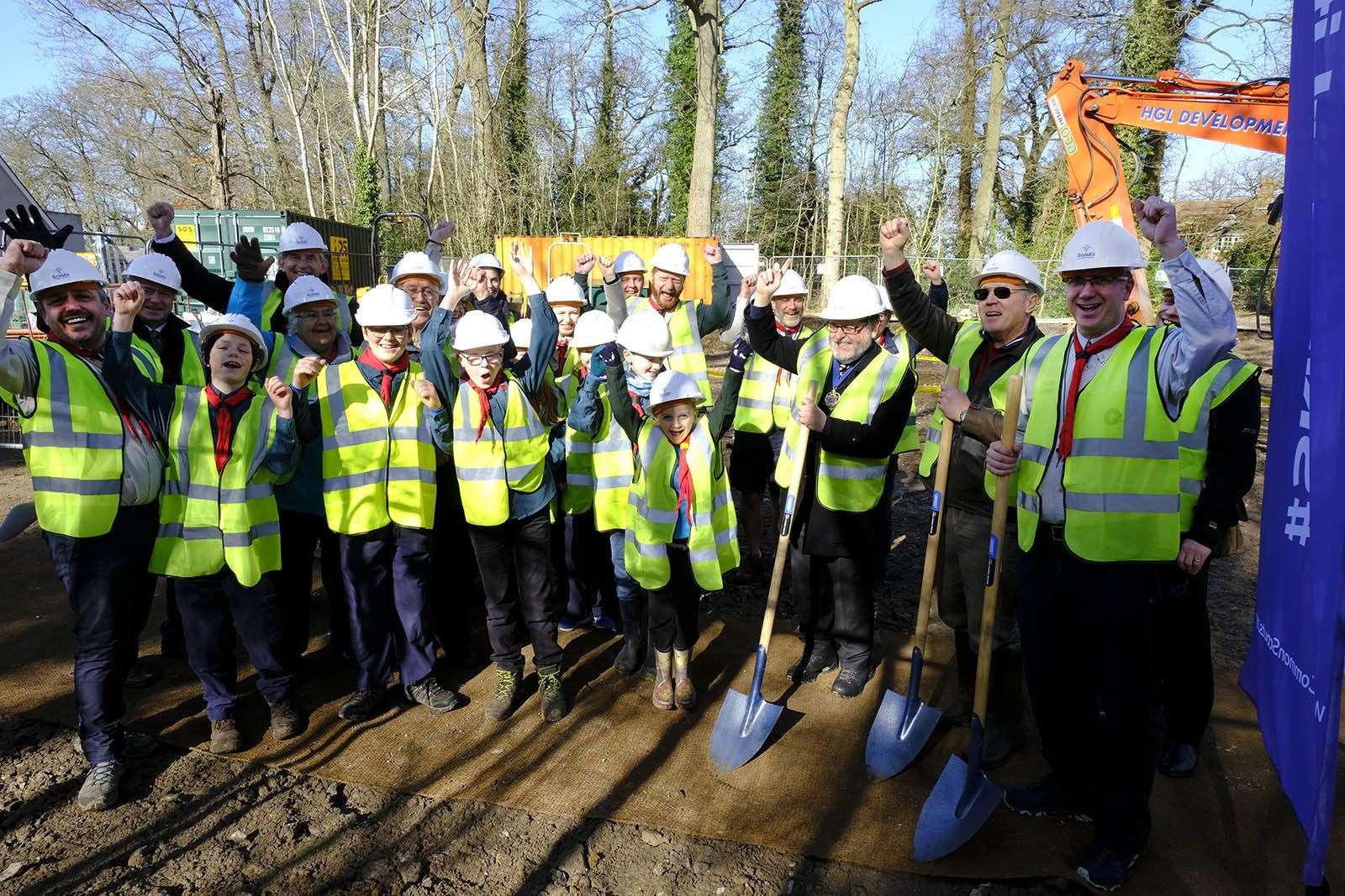 Ground breaking ceremony at the new headquarters of 1st Wash Common Scouts