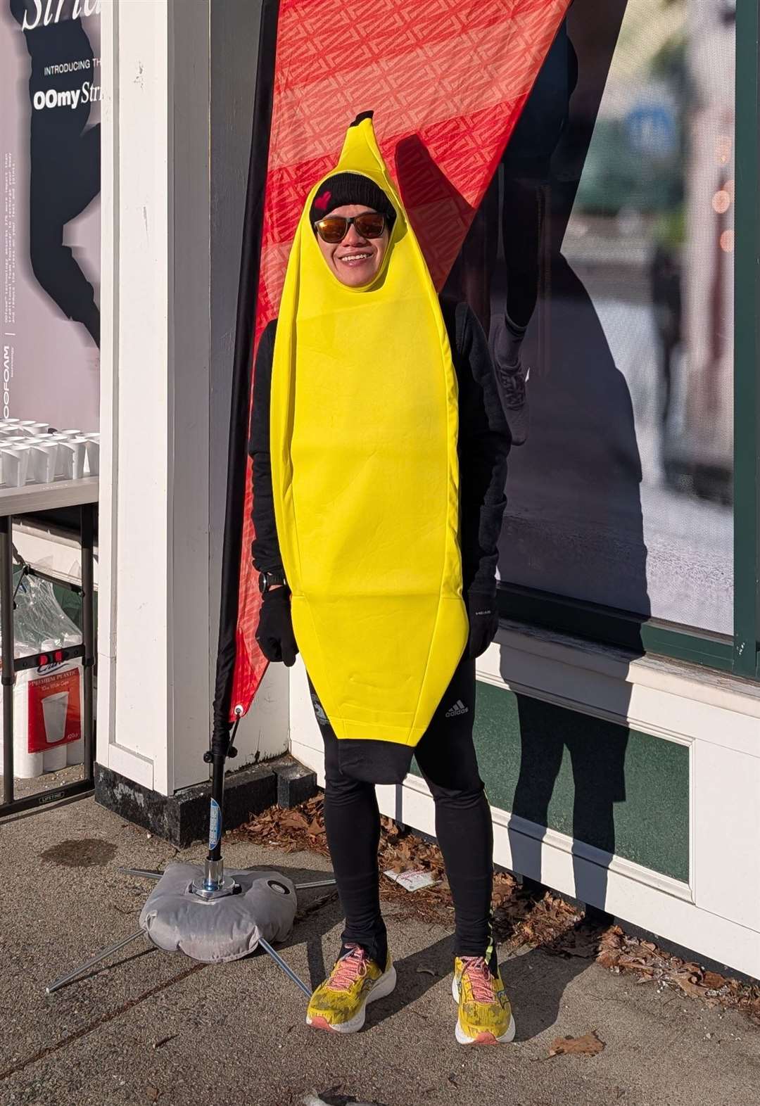 Adrian Wong will run in a banana suit chosen by his friend’s young son who is having cancer treatment (Handout/PA)