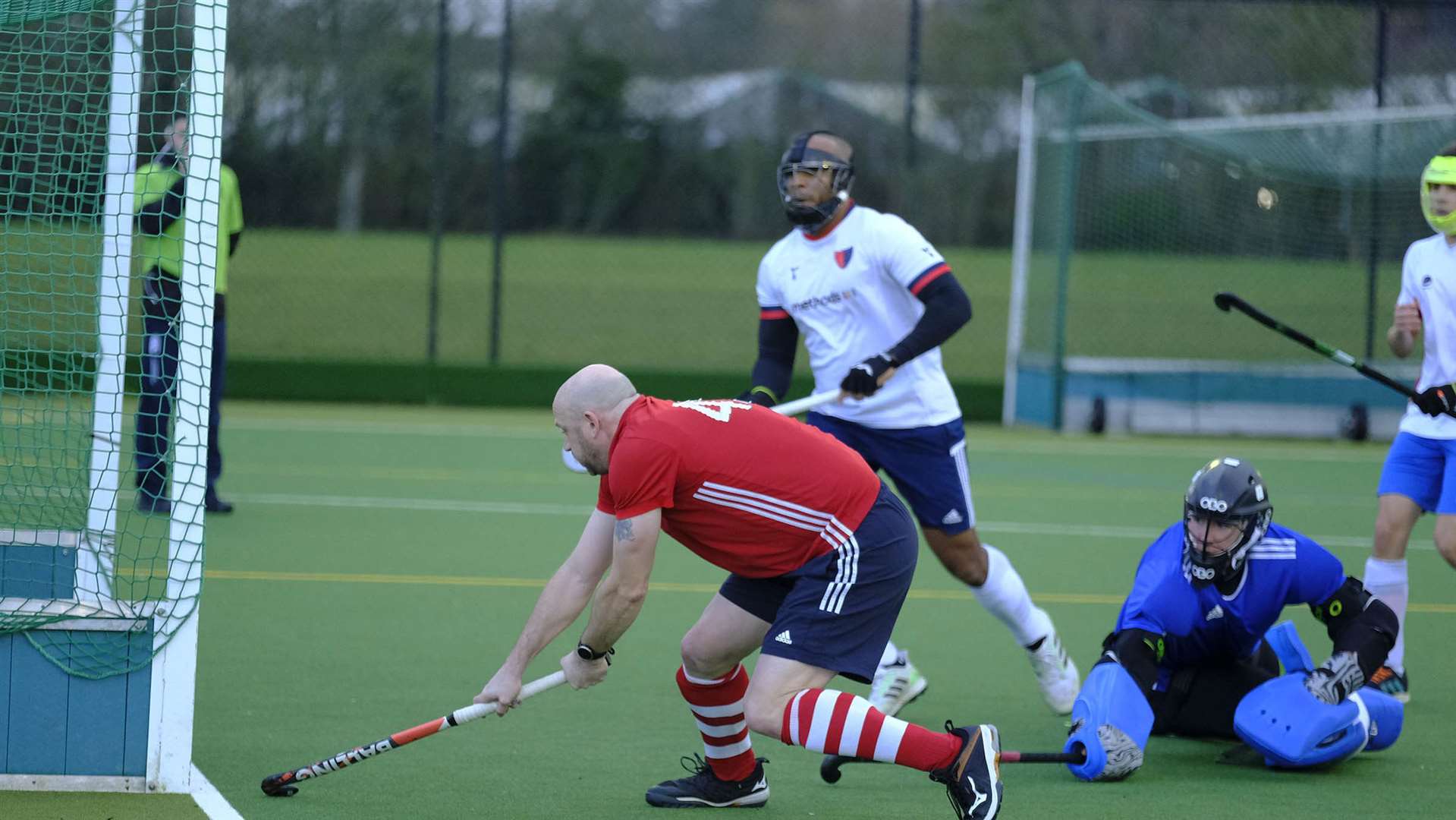 Joe Ruggiero scores from a tight angle