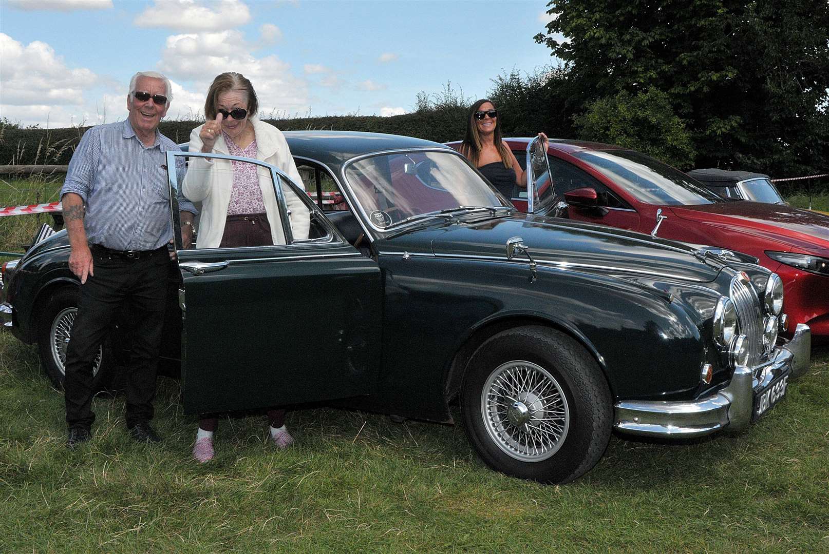 The Blundy family from Thatcham, John, Barbara and daughter Karen drove over in their Jaguar Mk 2 Pic: Geoff Fletcher