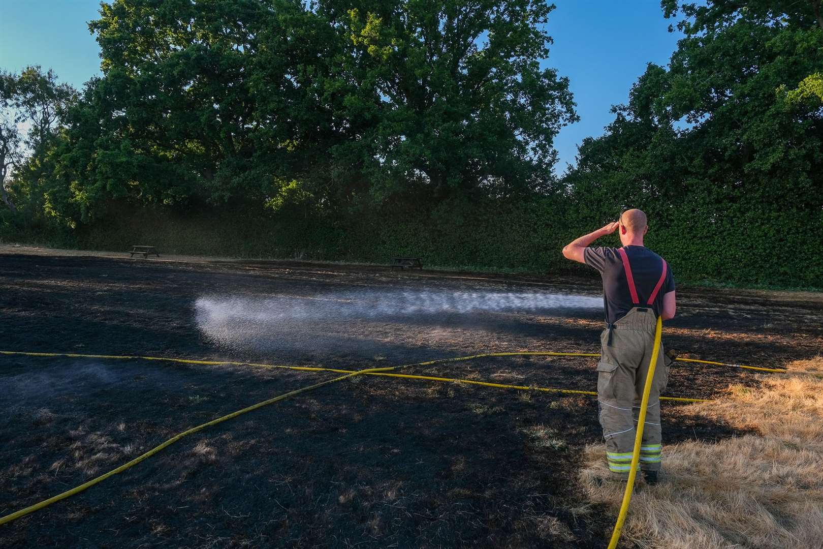 Fire in Upper Bucklebury near Cottage Inn Pub. (58554250)