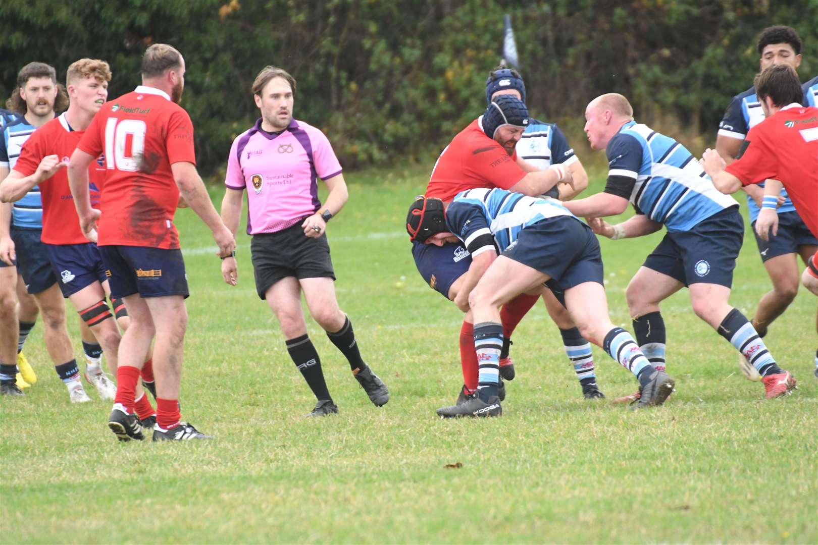 Michael Duppa-Miller tackles with help from James Macaulay