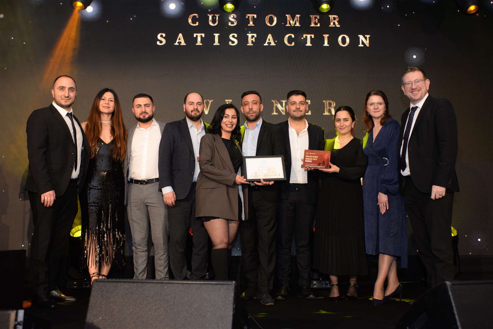 La'De Kitchen win the Customer Satisfaction award. General Manager Erdi Dilek, fourth from left. Credit: Centre for Turkish Studies