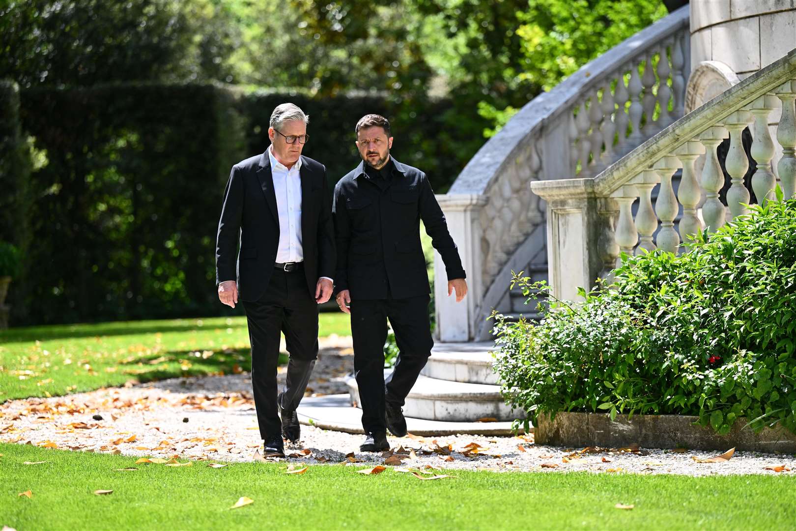 Sir Keir Starmer and Volodymyr Zelensky talk during a meeting in Rome, Italy (Marco M Mantovani/PA)