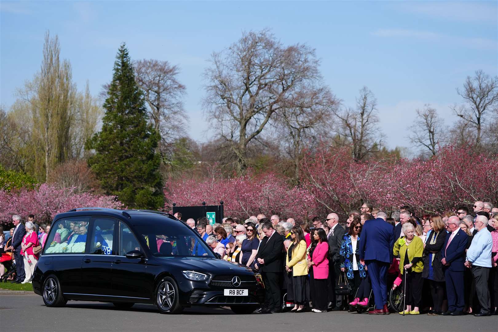 Hundreds gathered in Glasgow for the late MSP’s funeral (Jane Barlow/PA)