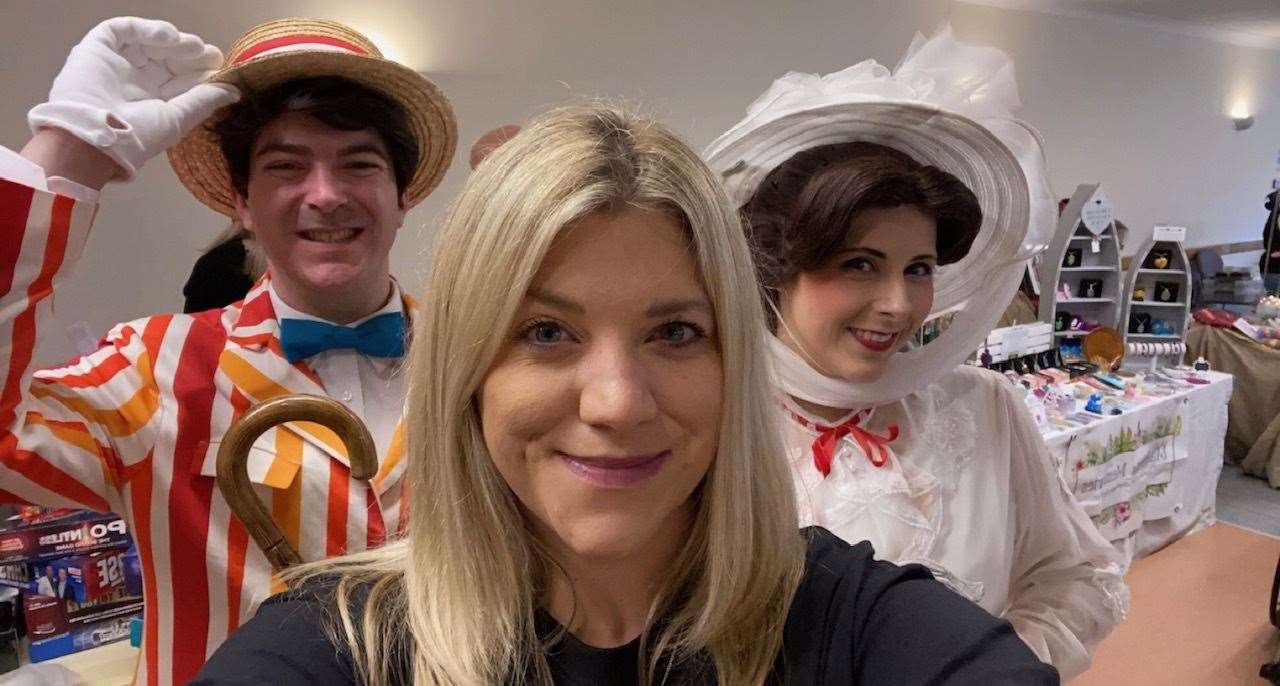 Utopia Adaway (centre) with the performers from Jollypop Entertainment
