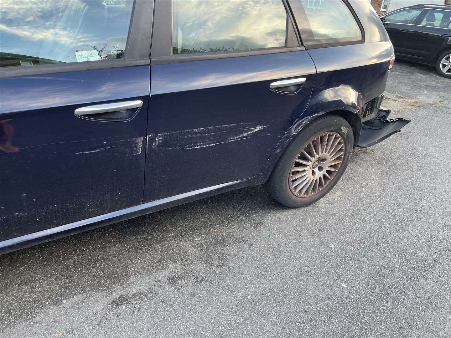 Scraping damage on side