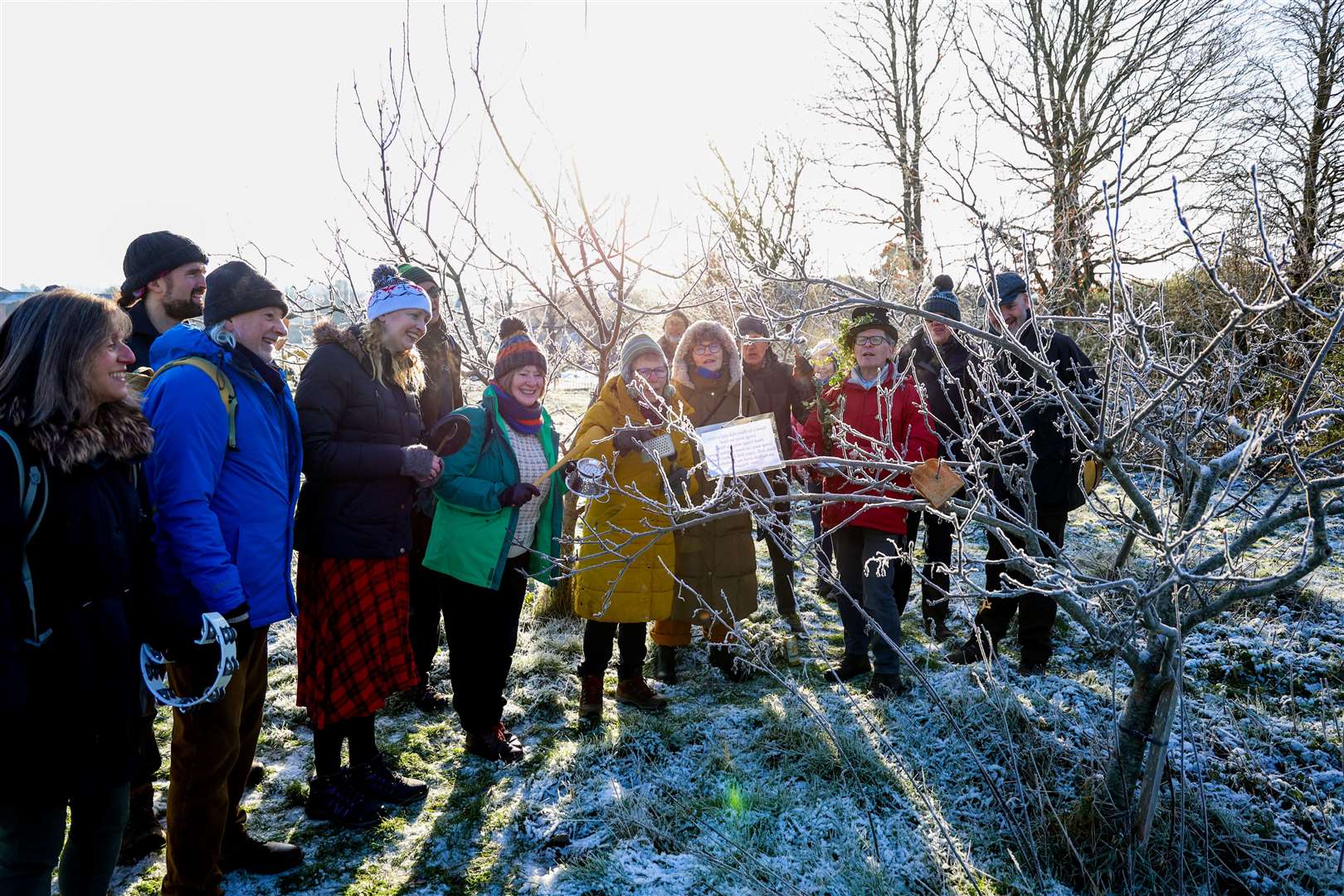 Wassail at the City Recreation Ground orchard in Newbury on January 11