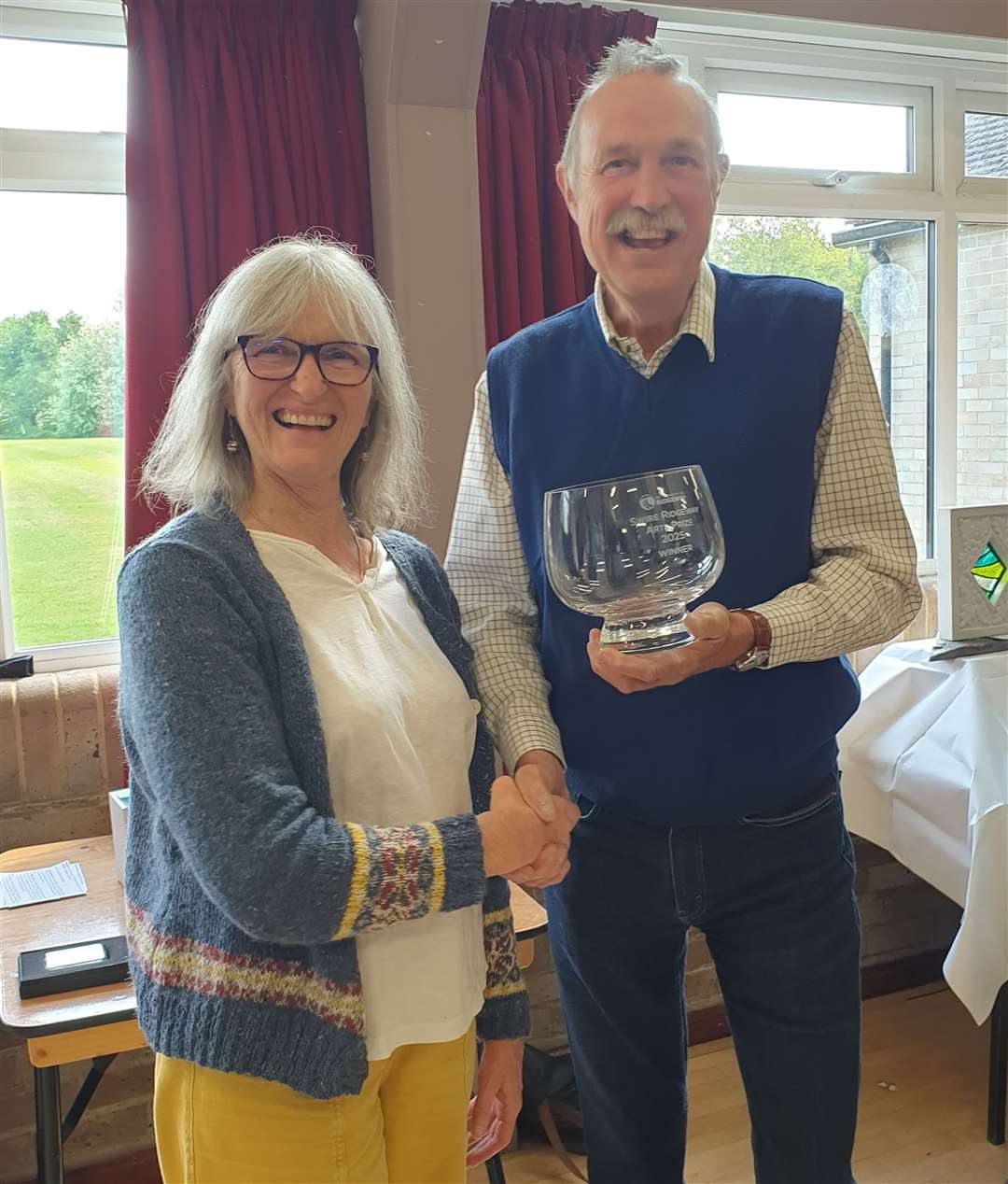 Swire Ridgeway art competition: Jessica Loeb receives her Swire Ridgeway Arts Prize award from Mike Lewington, chair Friends of the Ridgeway