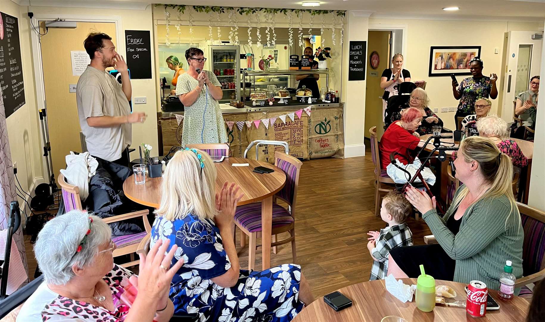 Manager, Sue Hooper, speaking to dignitaries, residents and their families