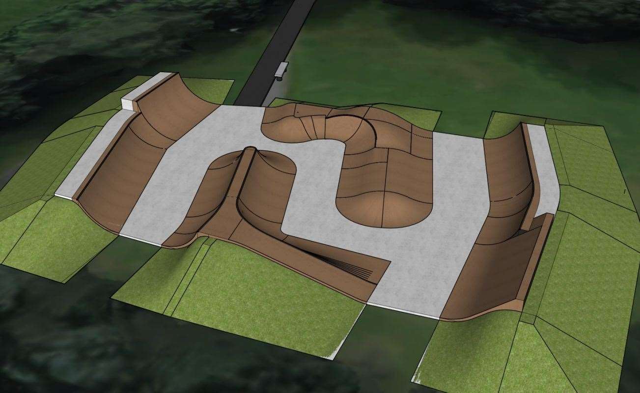 3-D plan of the proposed new skatepark