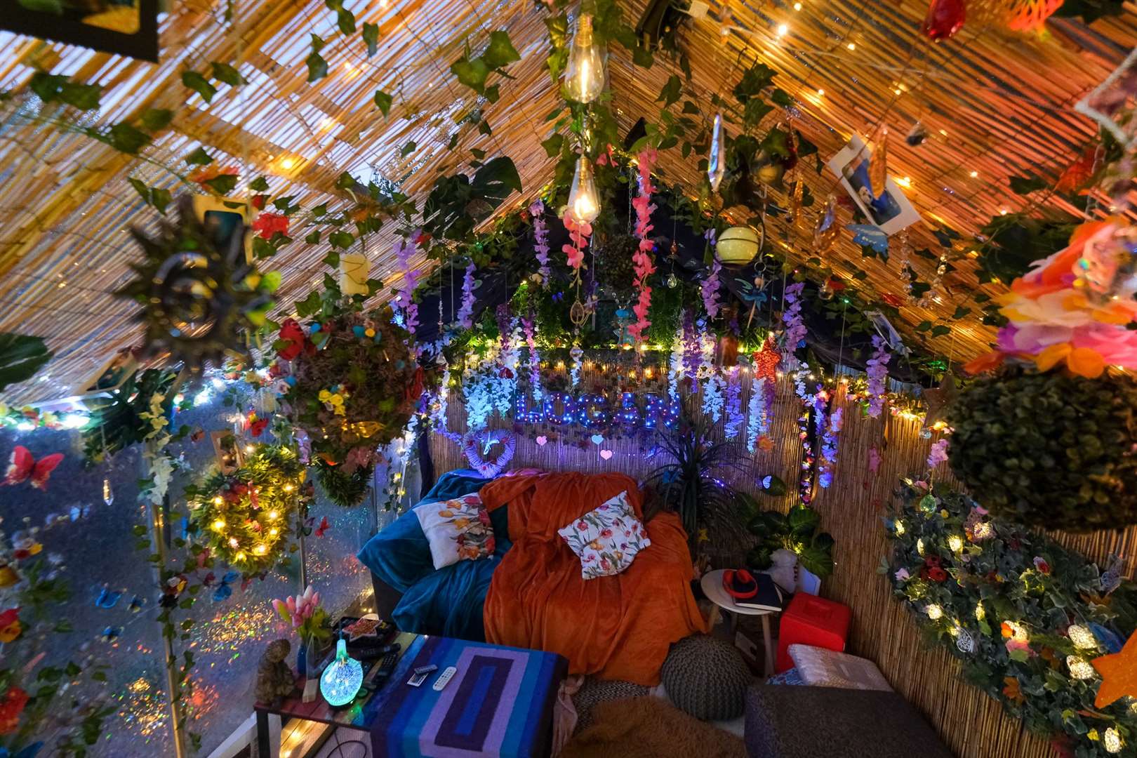 A greenhouse has been transformed into a sensory haven