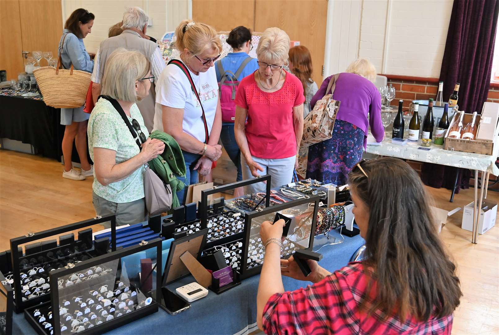 Stalls set up in the church hall
