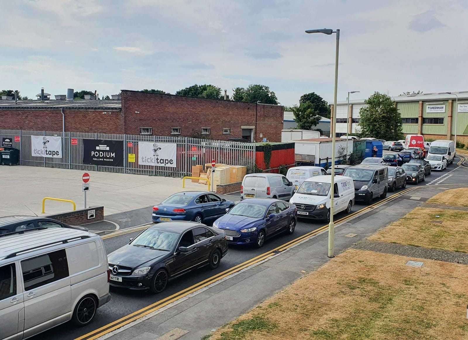 Bone Lane congestion due to roadworks August 2022