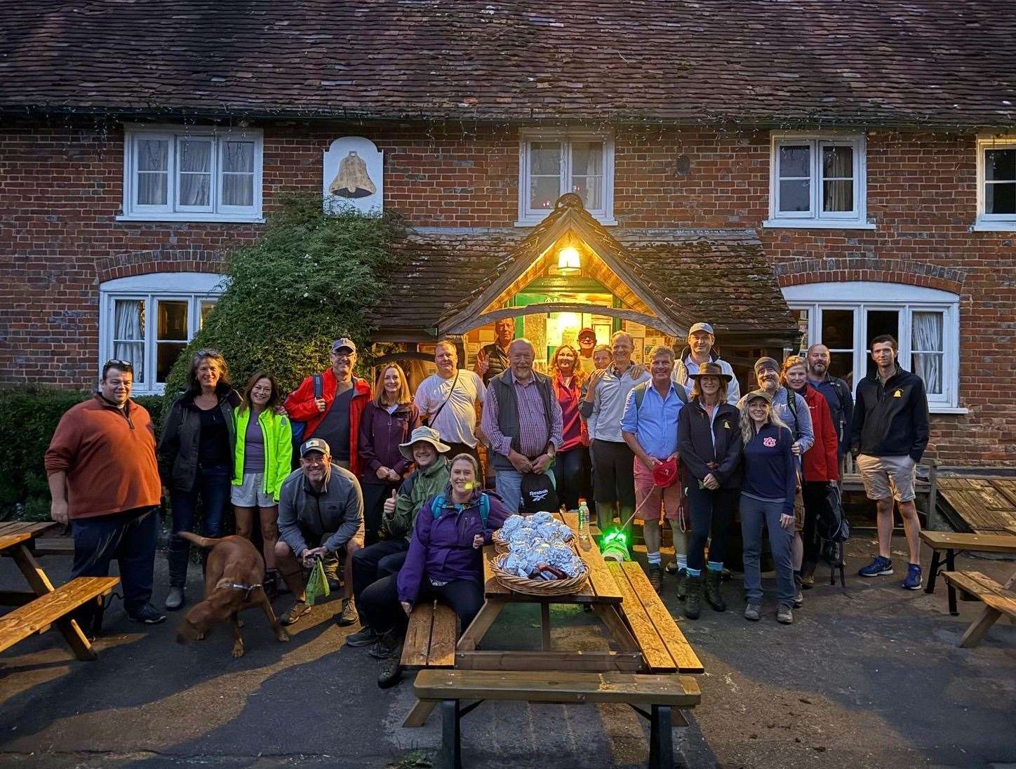 The Bell walkers setting off for Uffington at 6.30am