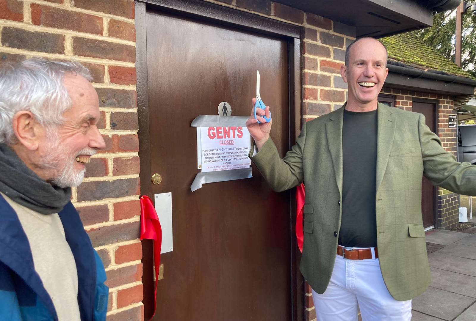 Cutting the ribbon