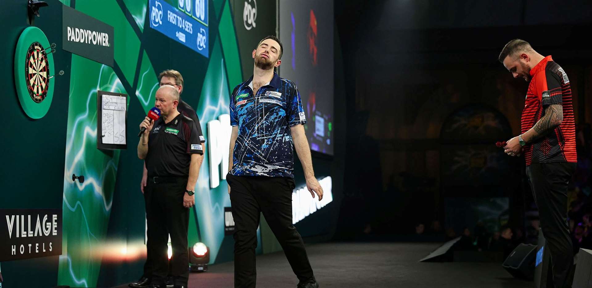 Humphries survived two match darts and came from two sets down to edge out Joe Cullen. Picture: Kieran Cleeves/PDC
