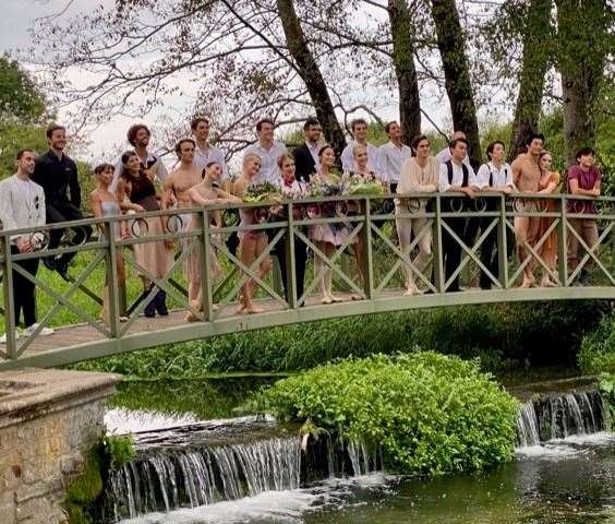 Dancers and musicians in Athelhampton gardens Picture Andrej Uspenski