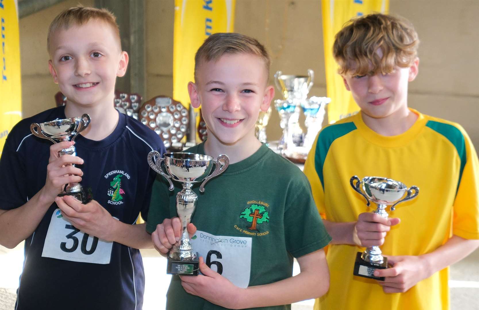 .Jacob Nowak from Speenhamland 3rd, Aiden Fleming from Bucklebury 1st, Beau Williams from St Nicolas 2nd
