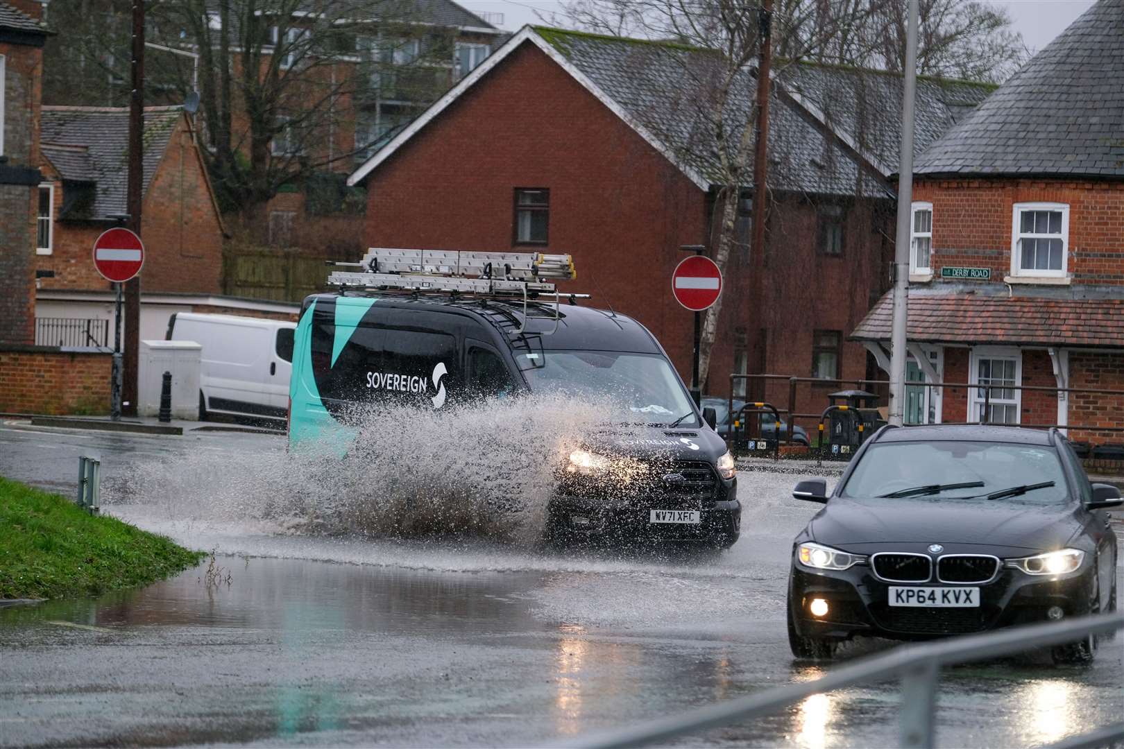 St John’s roundabout was flooded early this morning