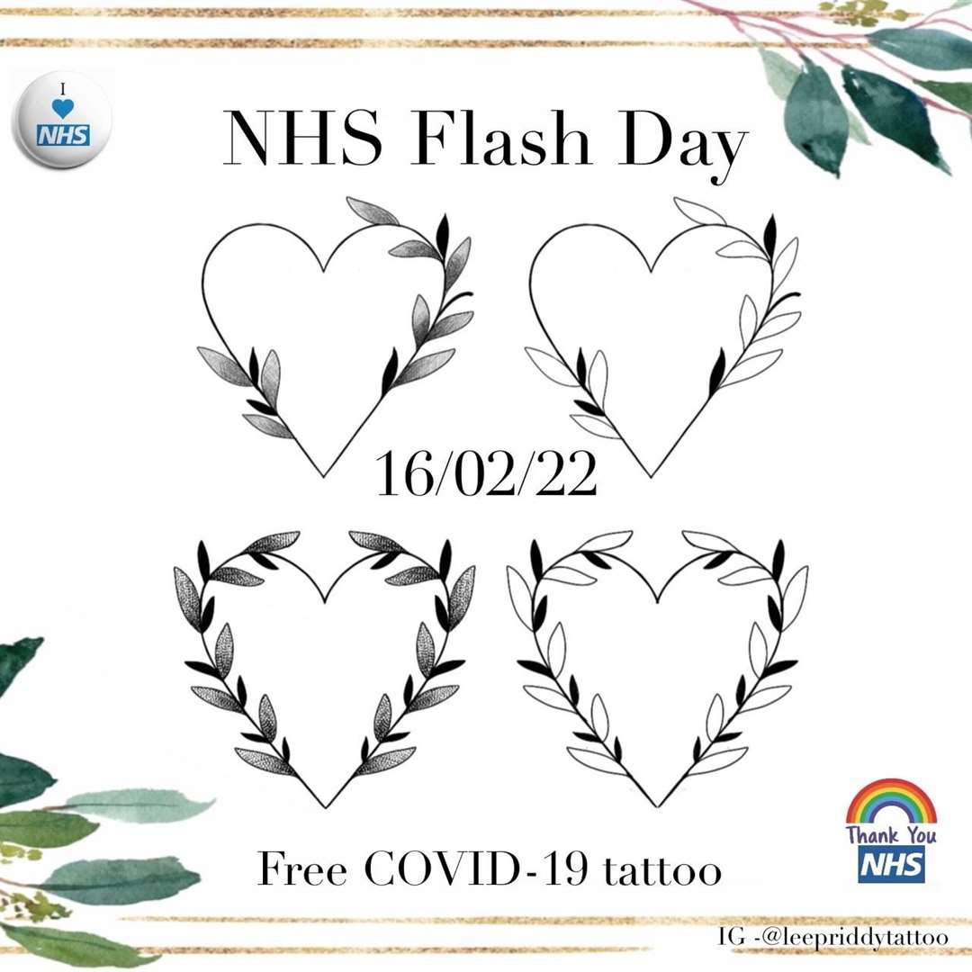 Lee Priddy's tattoo designs for NHS workers. Picture by: Lee Priddy. (54214568)