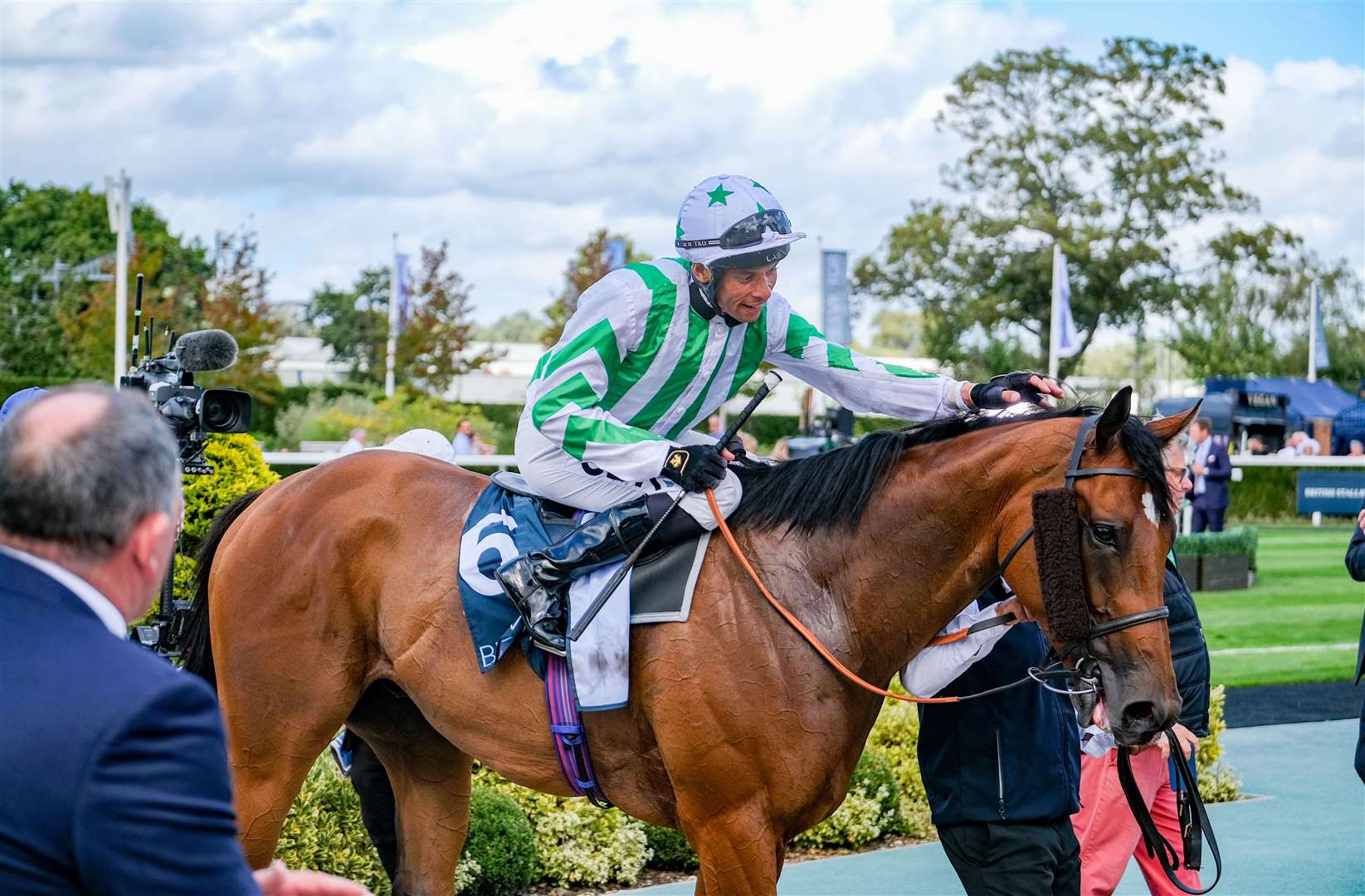 Sean Levey celebrates aboard Hungerford Stakes champion Witch Hunter