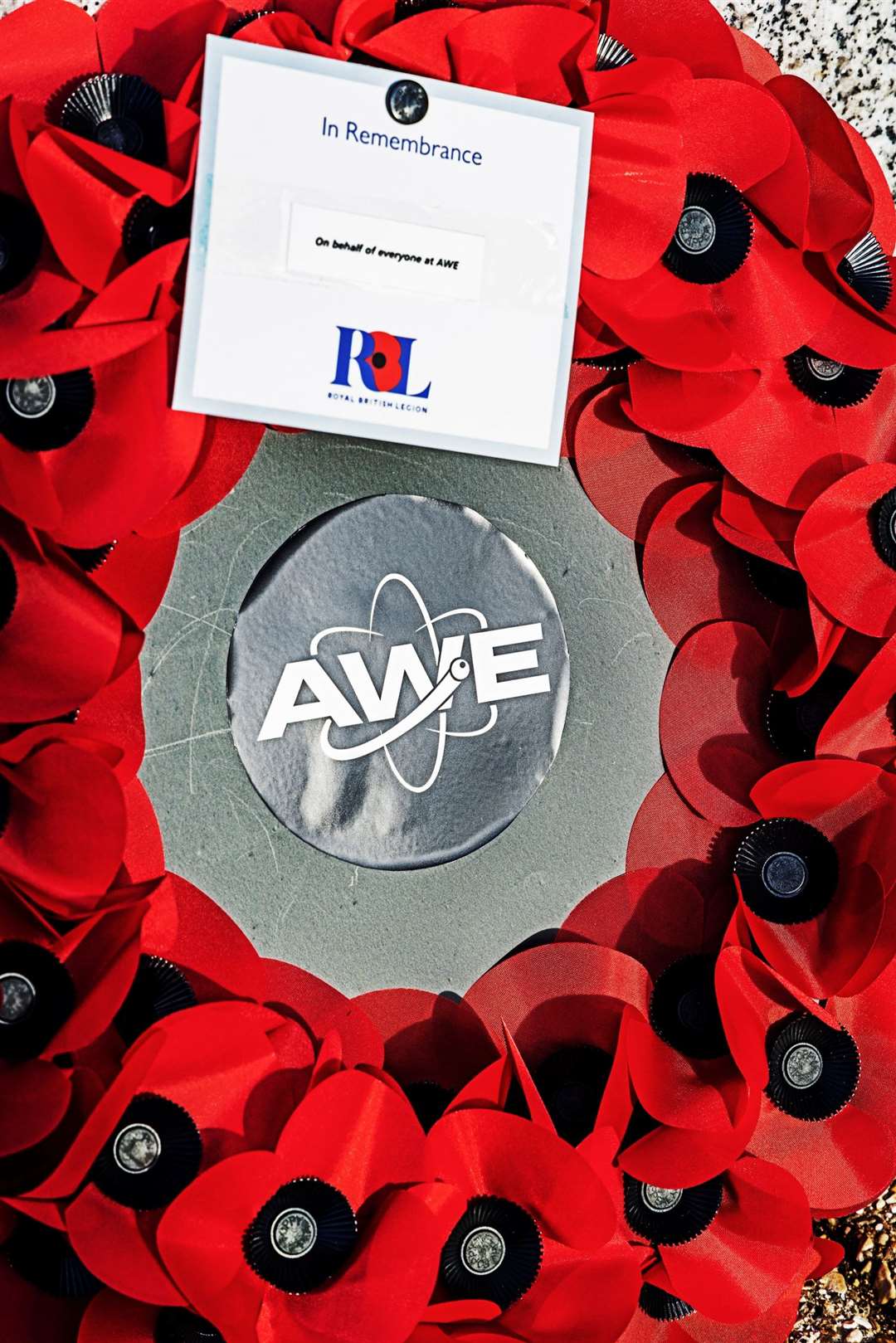 A wreath was laid outside AWE last week