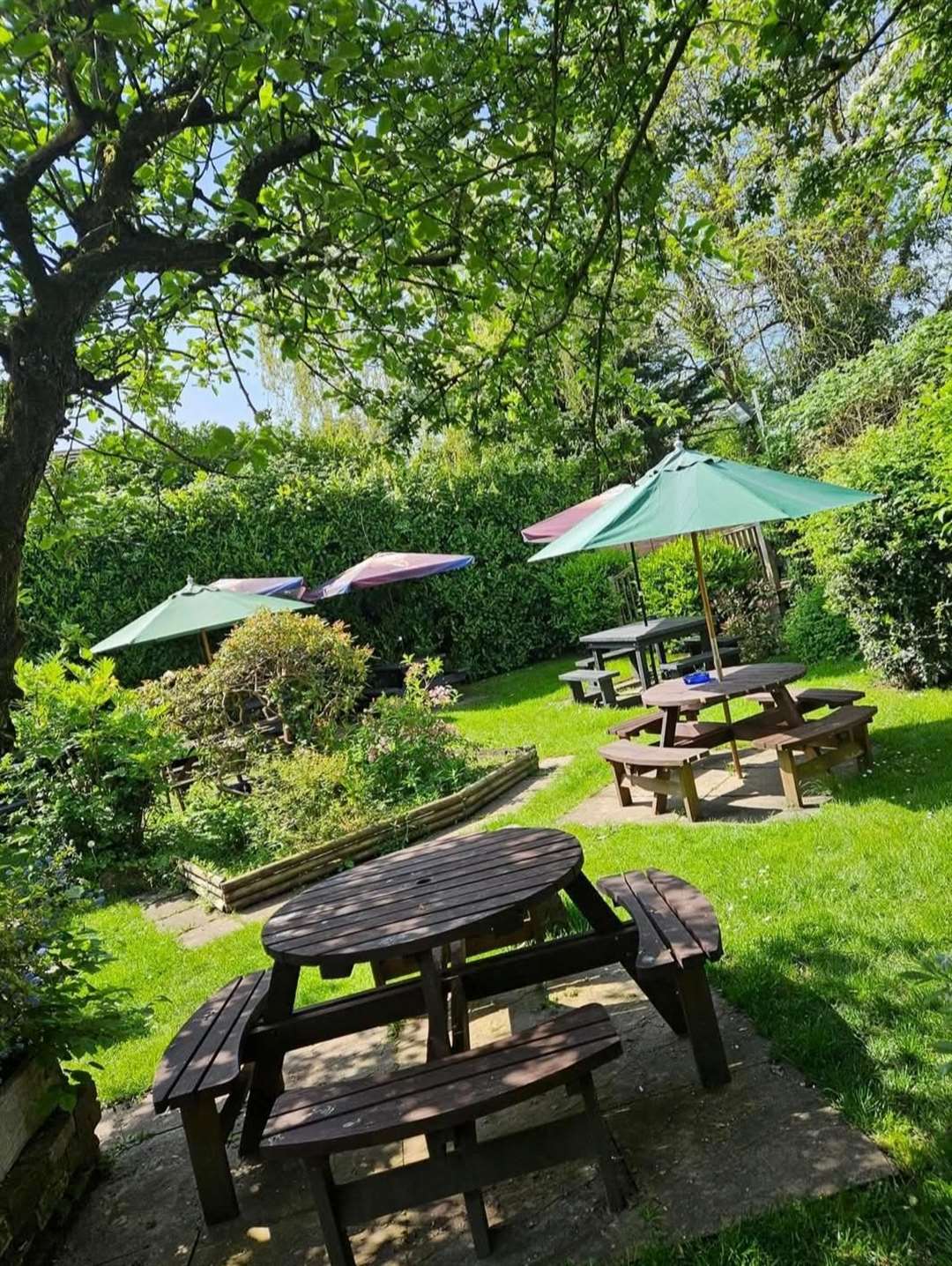The winning beer garden at The Plough on the Green