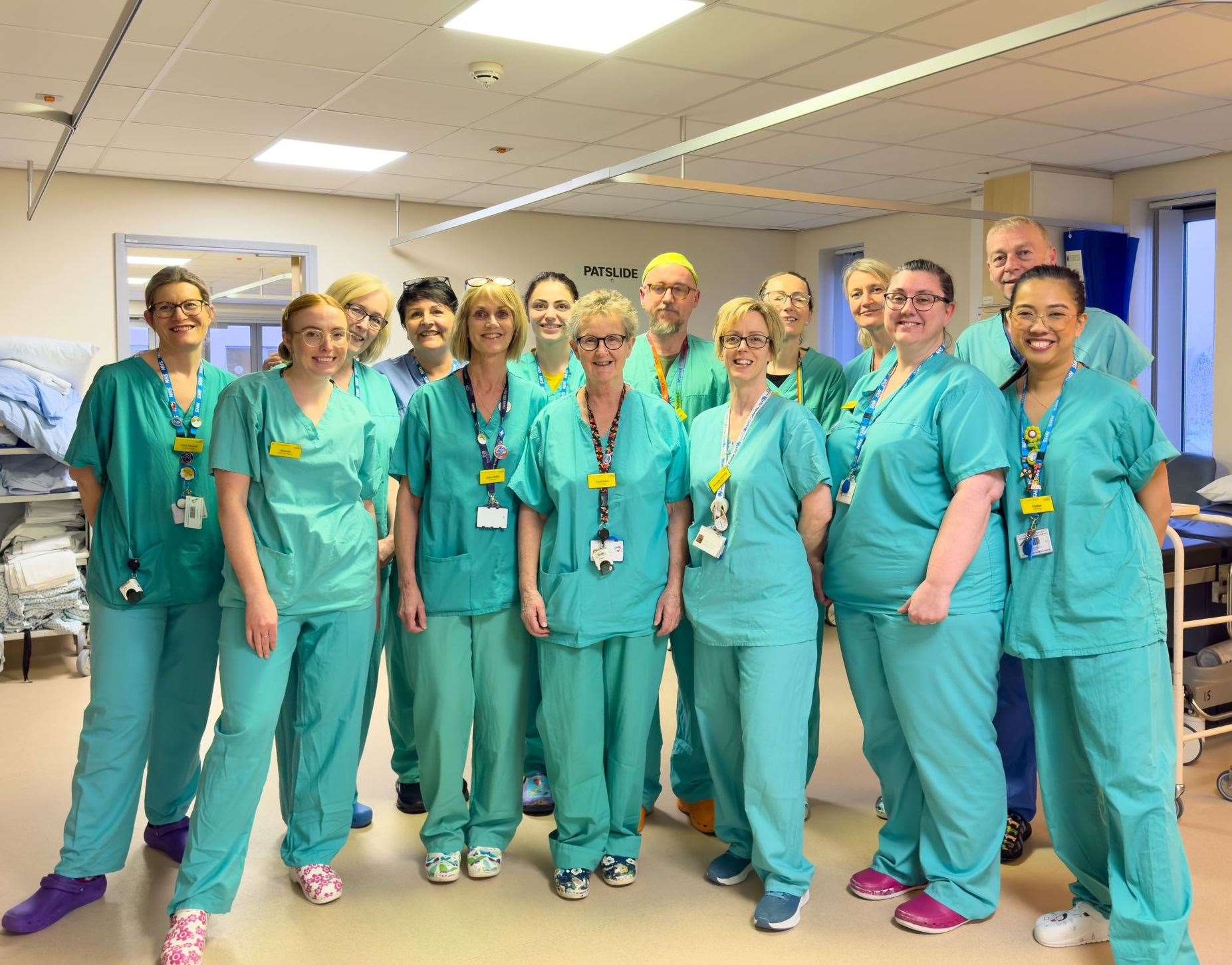 Carol Irlam with her colleagues at West Berkshire Community Hospital, picture: sent in via Carol Irlam