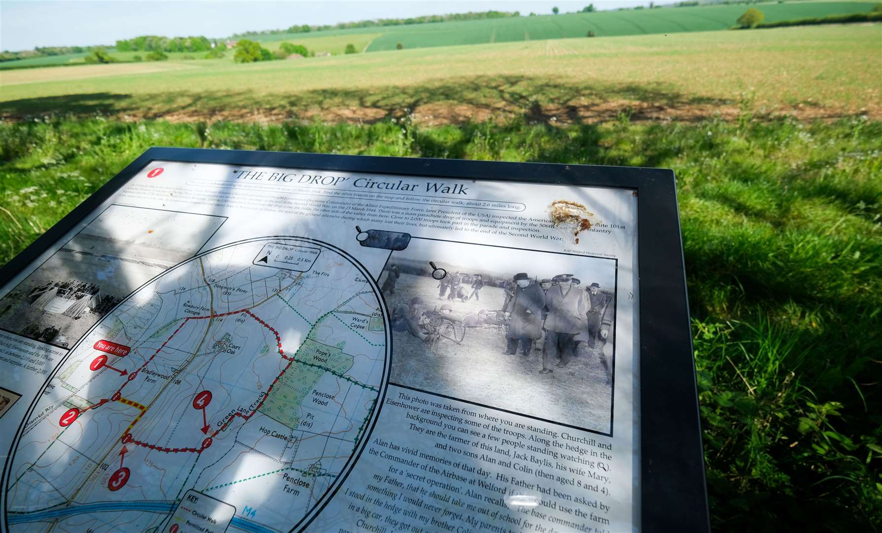 One of four information panels installed in April to commemorate 'The Big Drop'