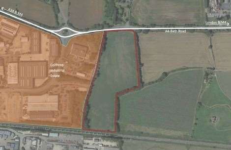 The site of the warehouse next to Colthrop Industrial Estate
