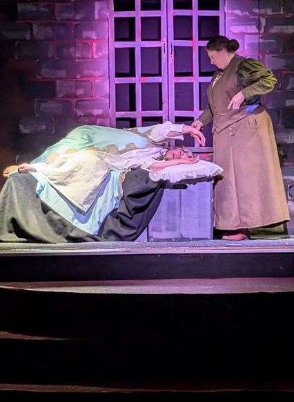 Compton Players Dracula, Lucy and Van Helsing, Pic: Tony Gartshore