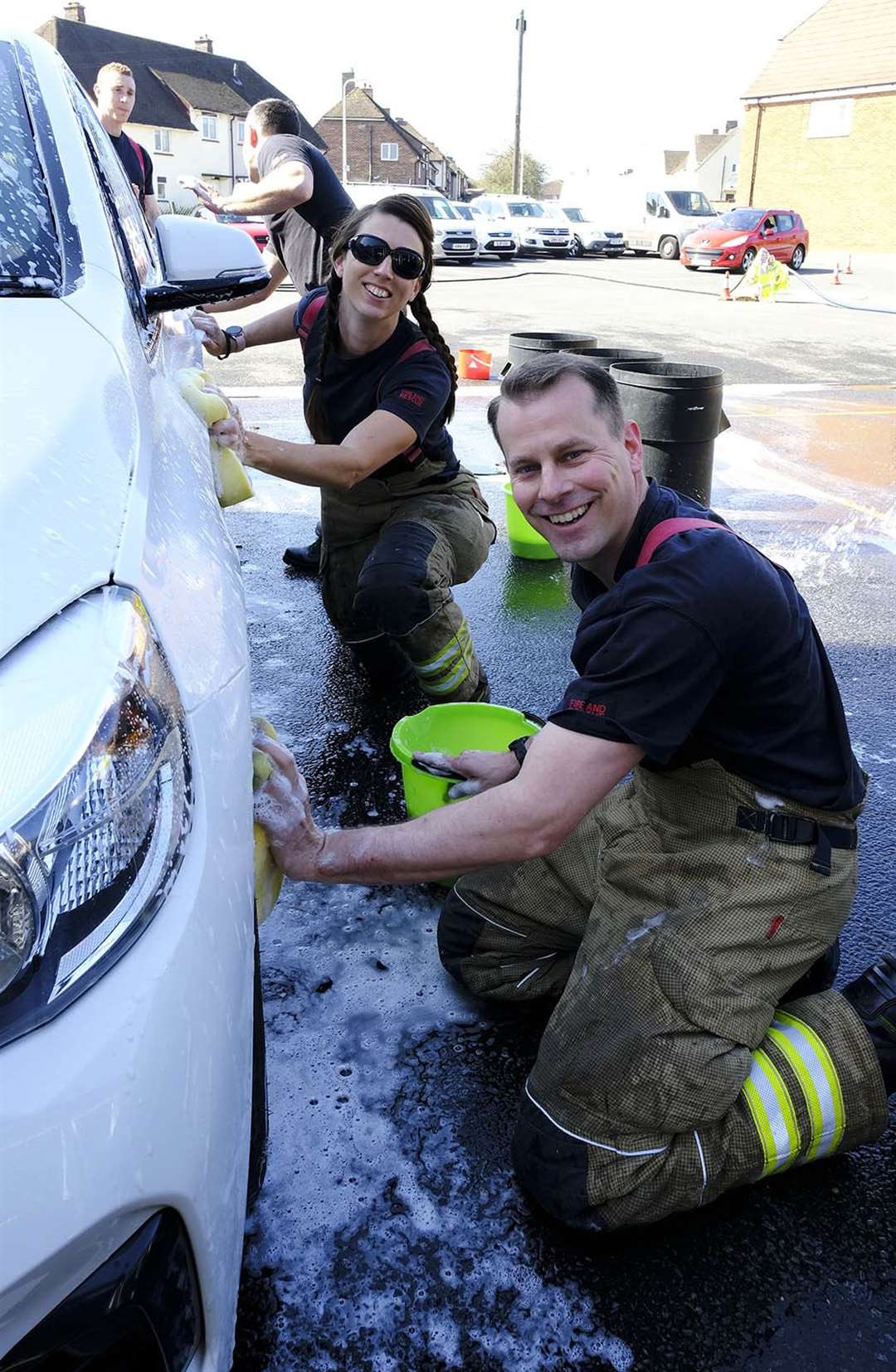 Derek Shepherd and Marina Charman get stuck in. (55781491)