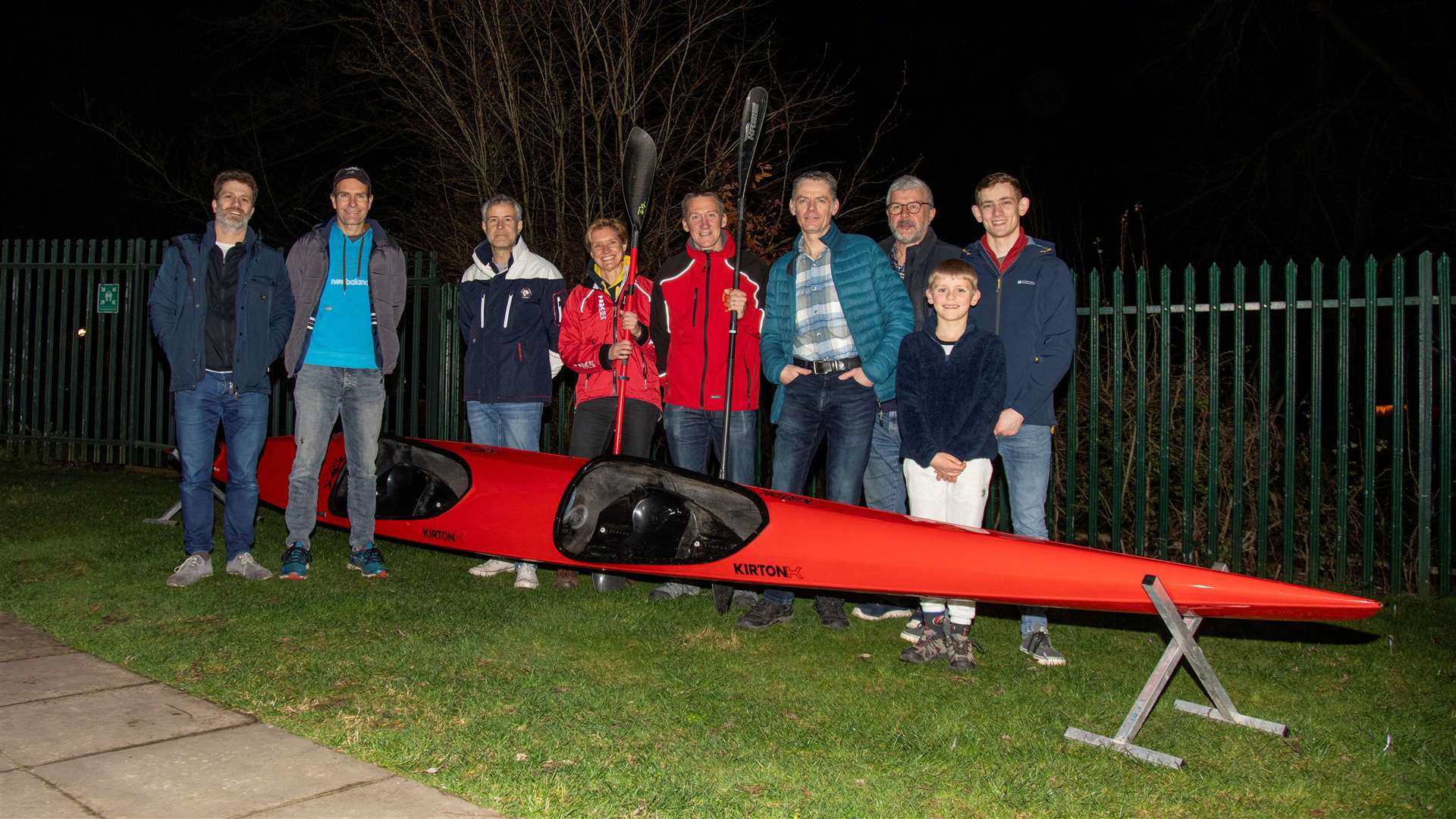 A night paddle, with support crew