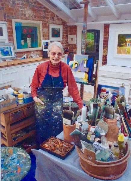 Susan Kirkman in her studio